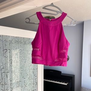 Bebe brand fuschia lace crop top